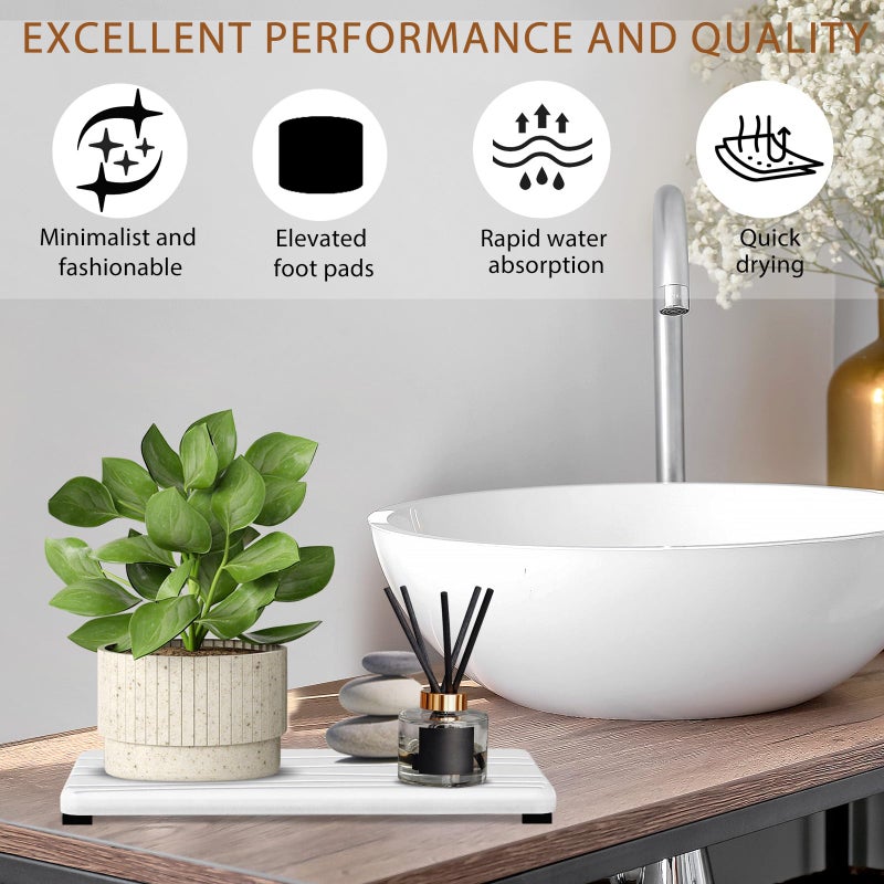 Lyxel 3PCS Water Absorbing Stone Tray  Fast Drying Stone Sink Tray  Stone Soap Tray  Water Absorbent Diatomite Tray  Diatomite Coasters for Kitchen Sink Bathroom Counter  Hand Soap Dish Toothbrush Holders - Image 4